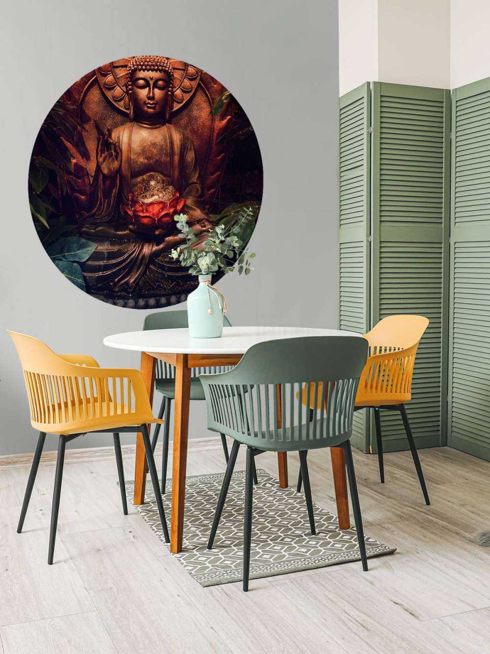 Bouddha avec des feuilles