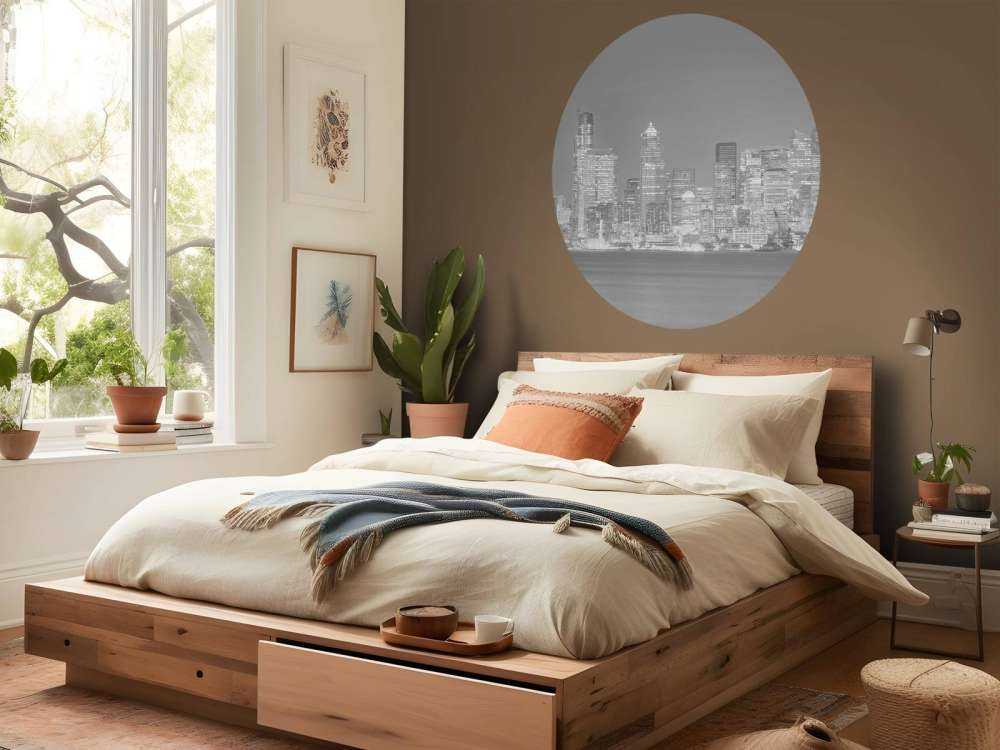 Skyline Seattle en noir et blanc