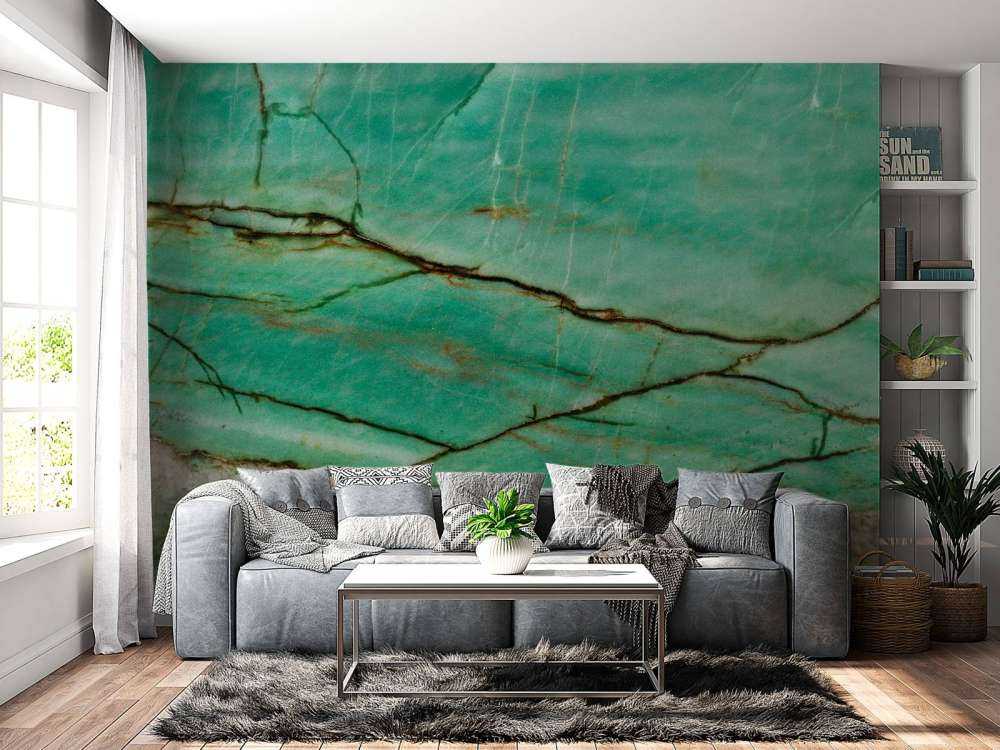 Gros plan sur une bille verte