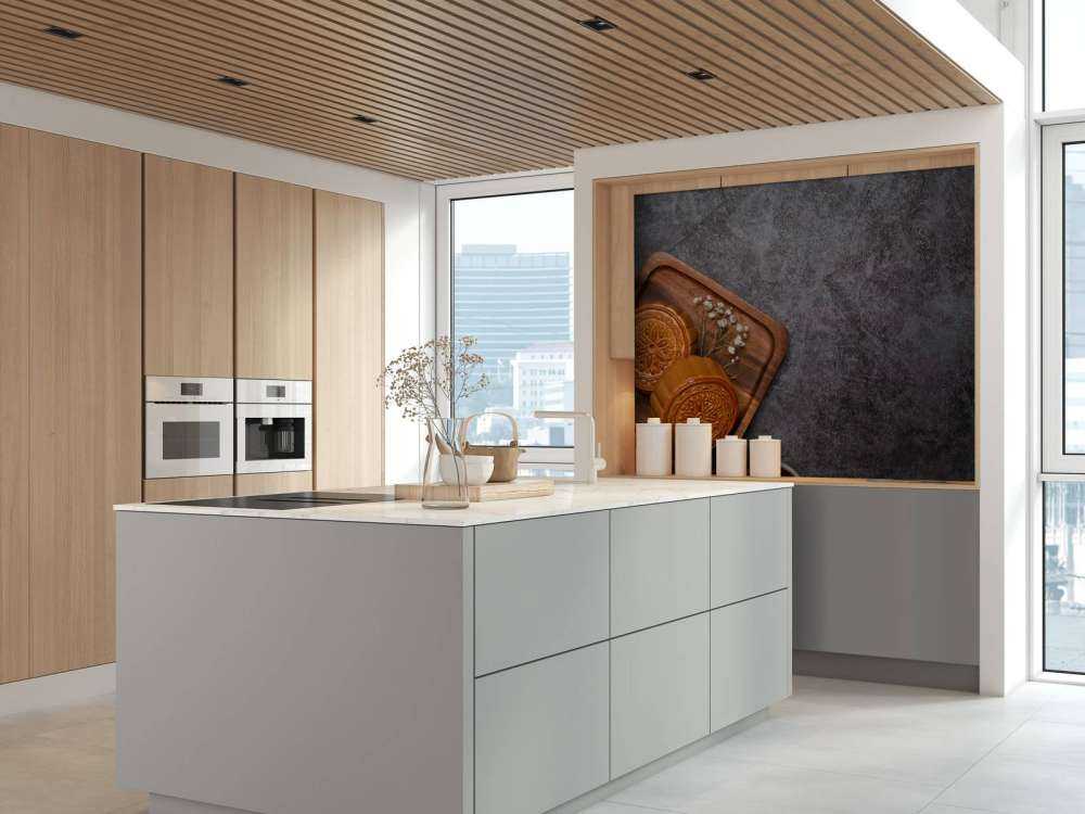 Gâteaux de lune sur un comptoir noir