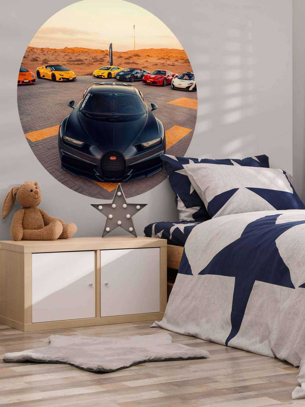 Hypercars au coucher du soleil