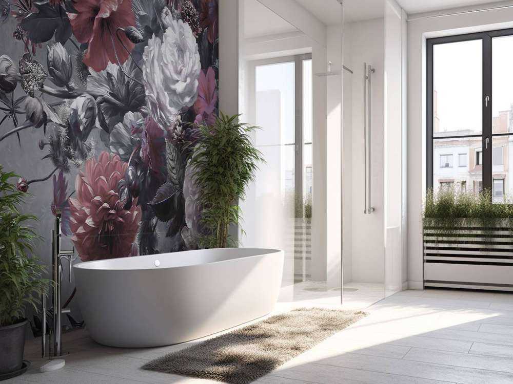 Grand bouquet avec des coquelicots rouges