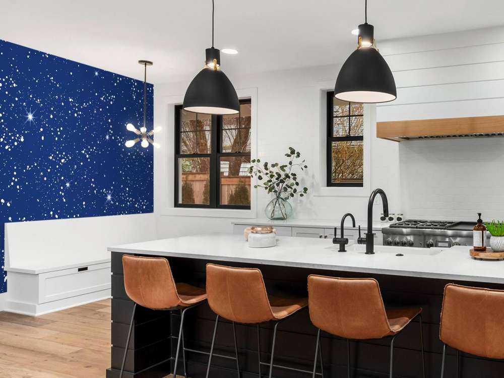 Nuit étoilée scintillante en bleu