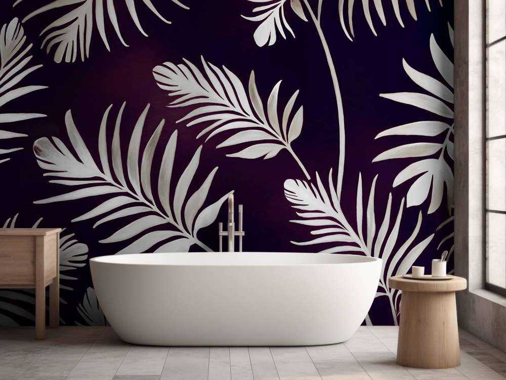 Feuilles dorées sur bleu acier foncé