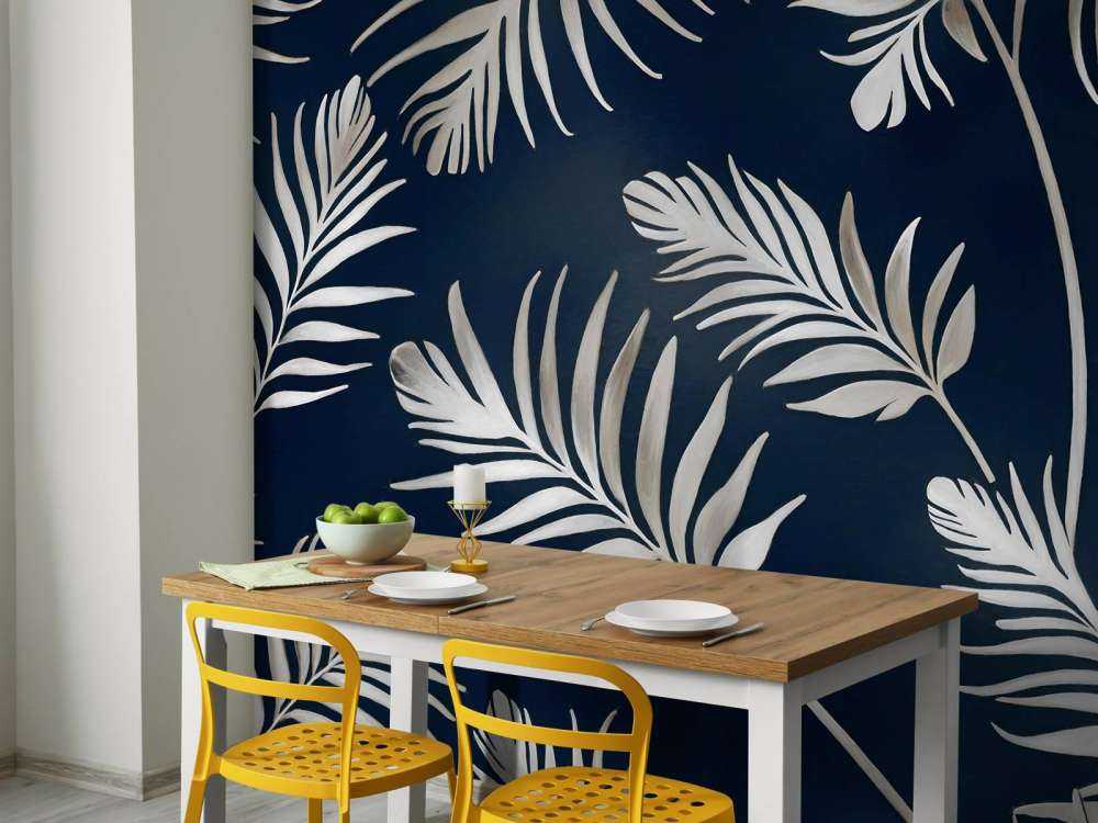 Feuilles dorées sur un vert olive foncé