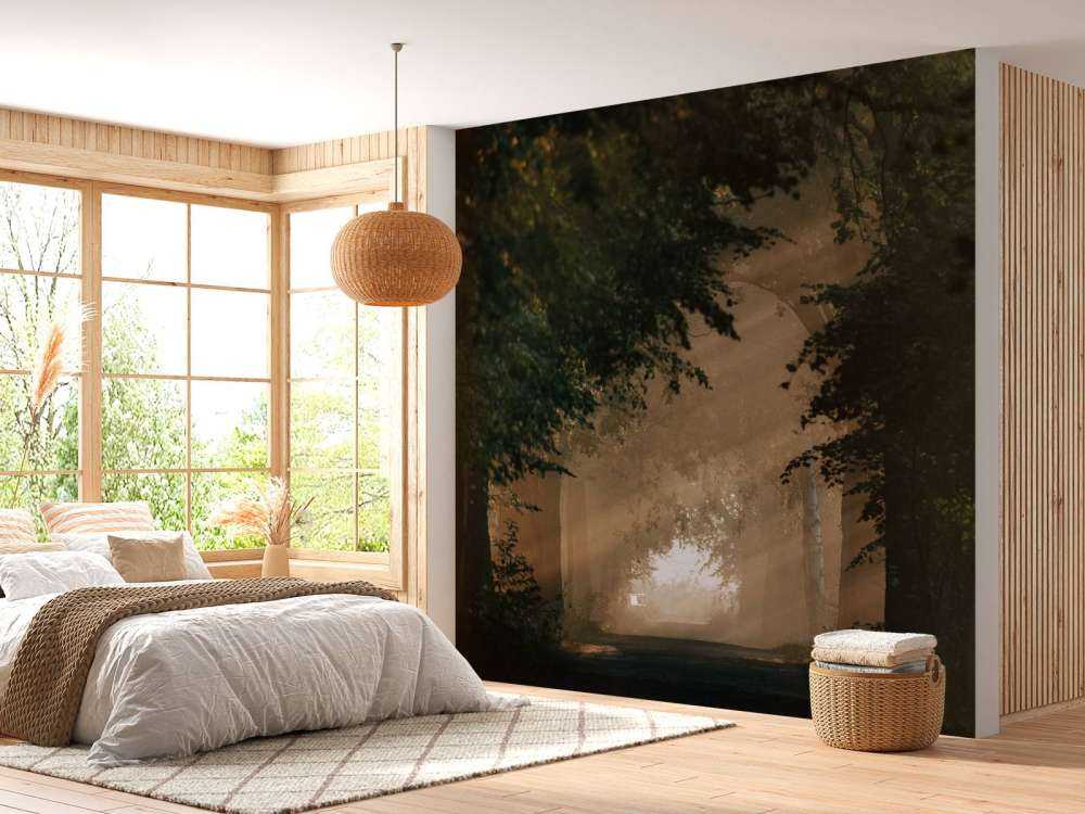 Lumière dorée dans la forêt