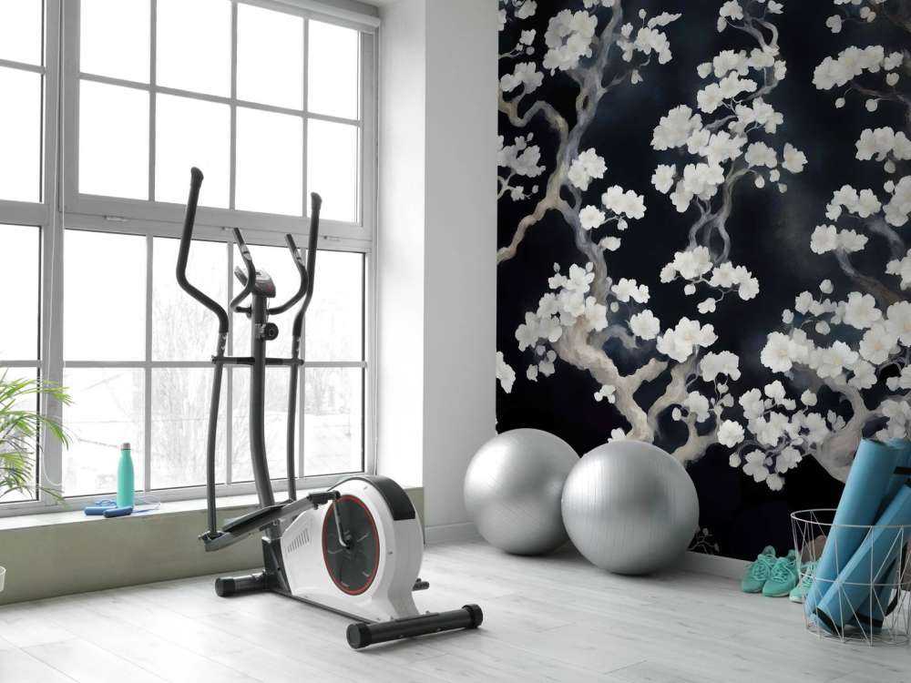 Forêt en fleurs merveilleuse - noire