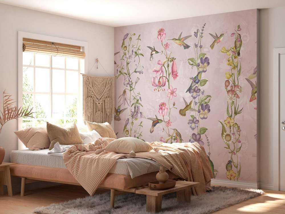 Fleurs de pré et de jardin roses