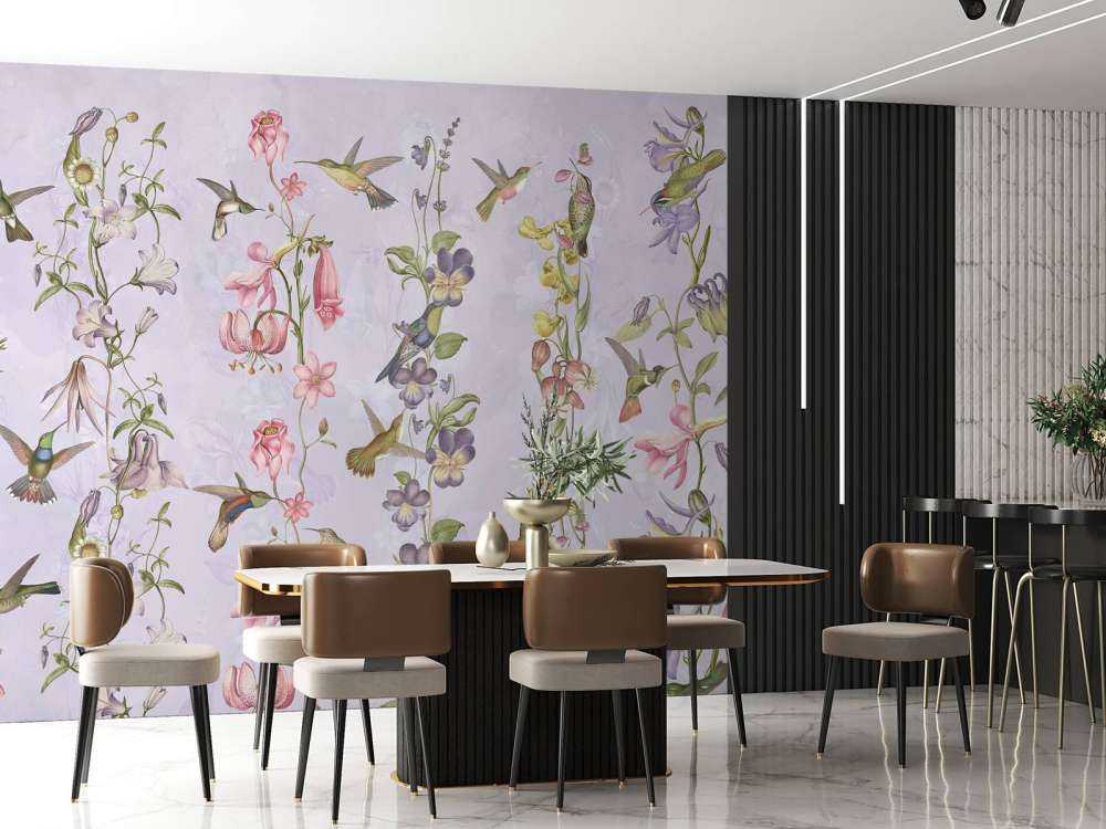Weadow et Fleurs de Jardin Violet