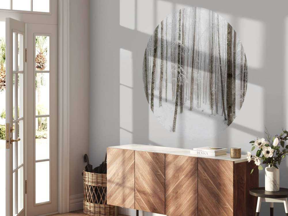 Forêt de hêtres avec de la neige