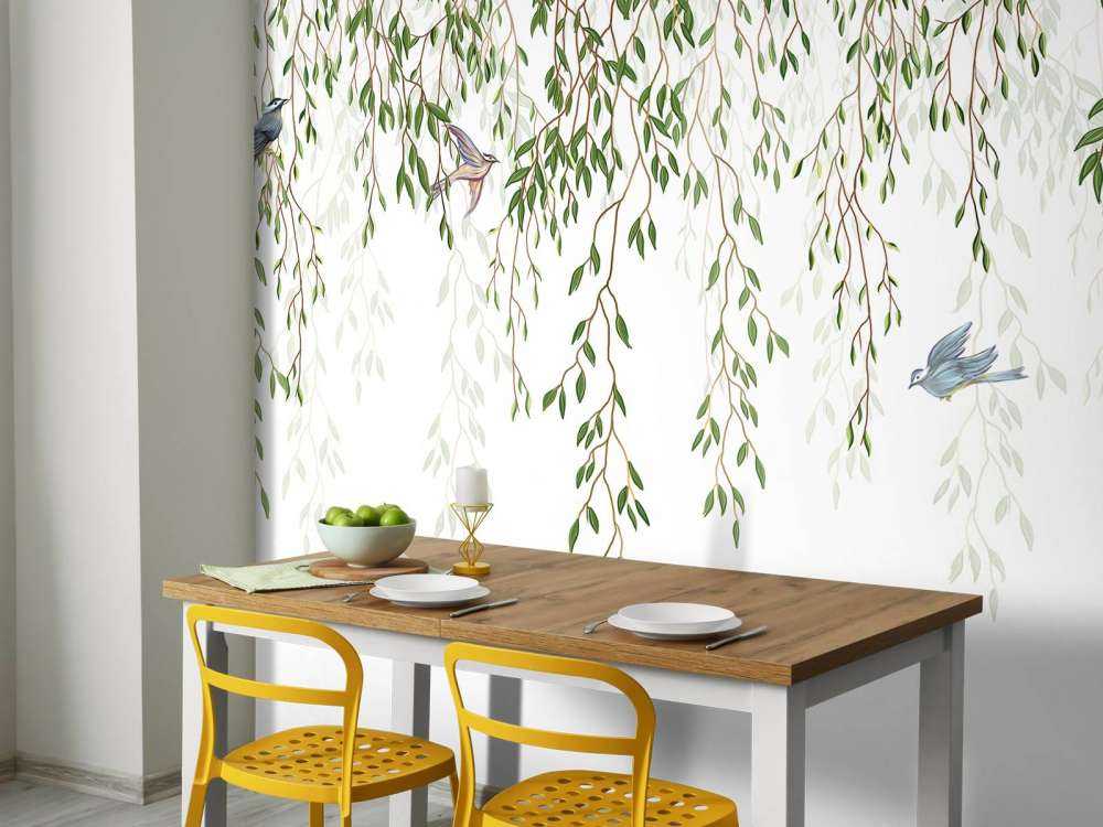 Branches et oiseaux suspendus