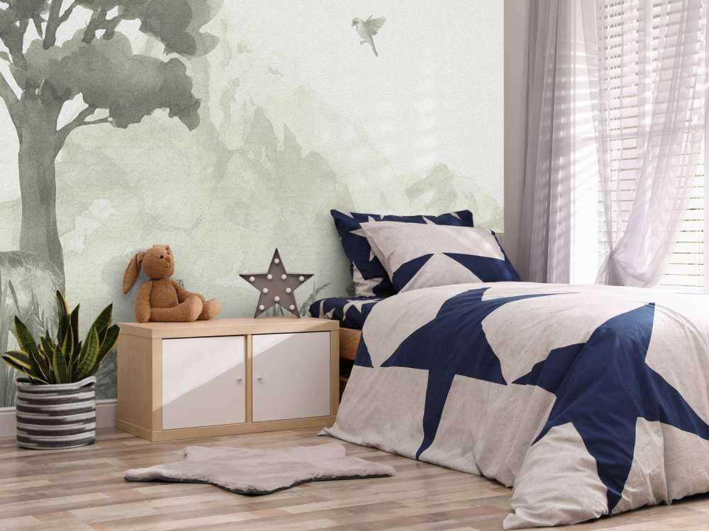 Animaux de la forêt en vert d'eau