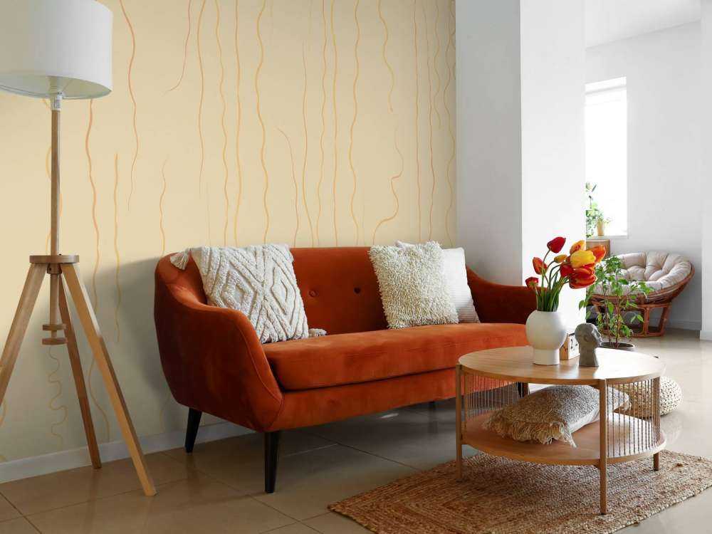 Lignes organiques herbe beige II