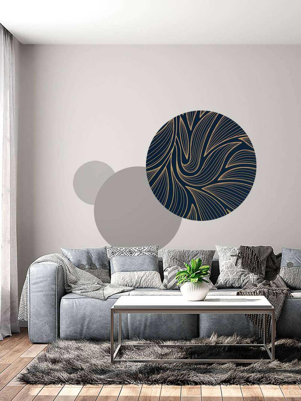 Fleurs art déco bleues