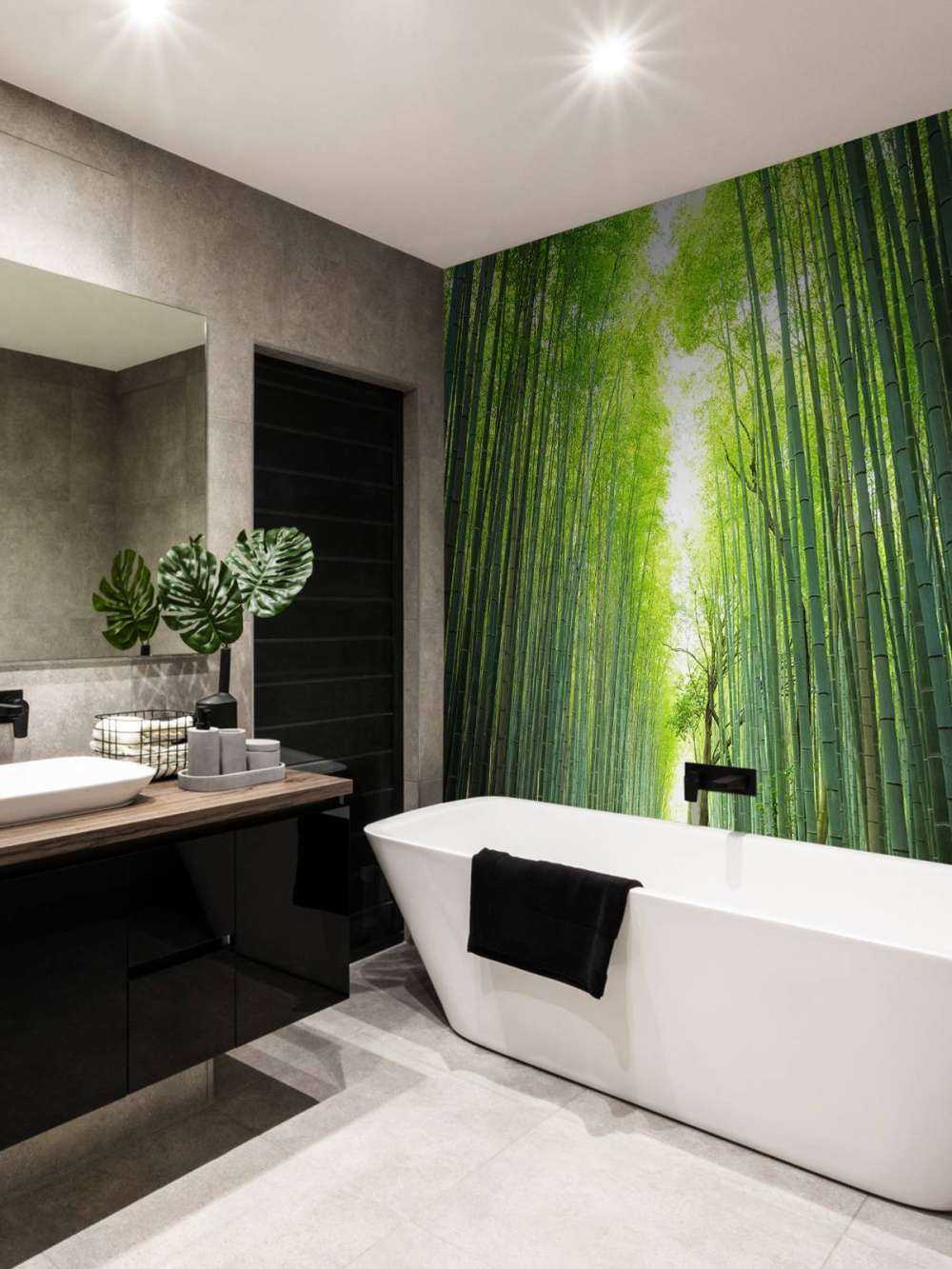 Sentier à travers le bambou