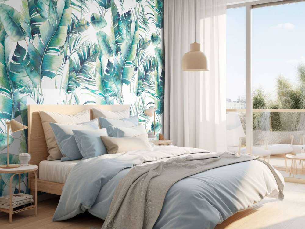 Feuilles de palmier peintes