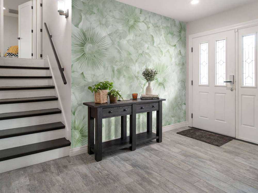 Élégance Botanique Aquarelle Vert Champ