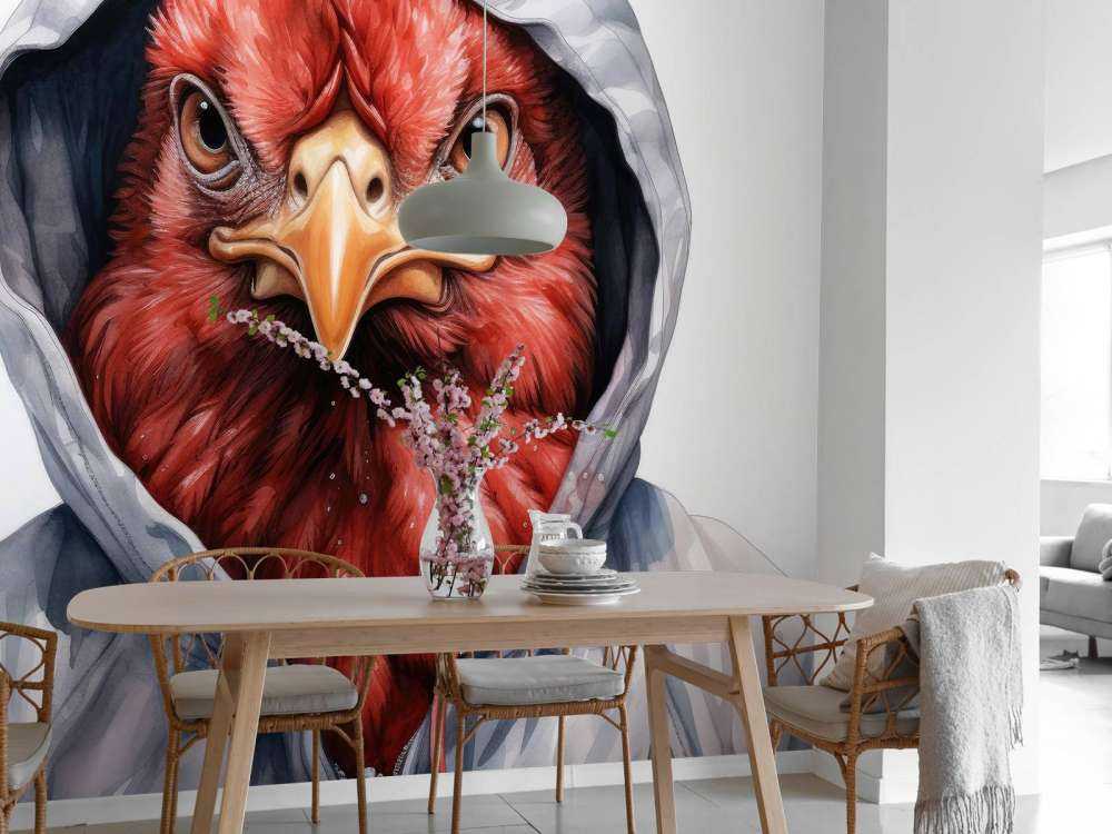 Poulet de dessin animé à l'aquarelle en sweat à capuche