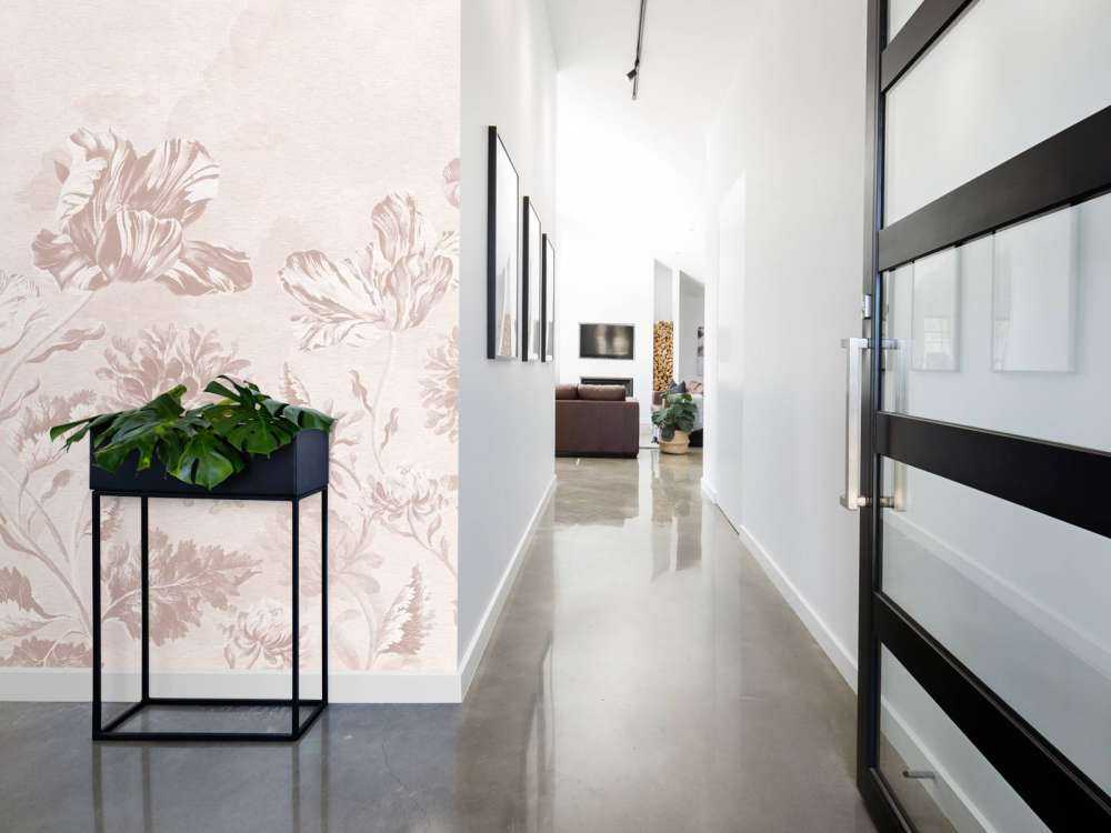 Paysage floral baroque - rose poudré