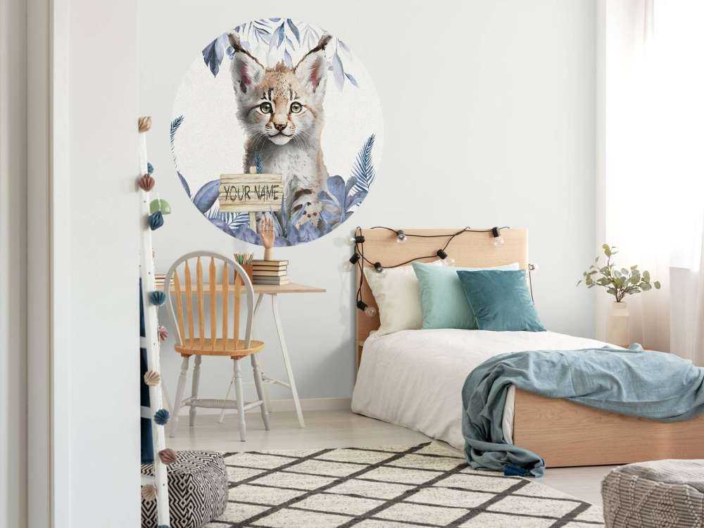 Bébé lynx dans la jungle bleu