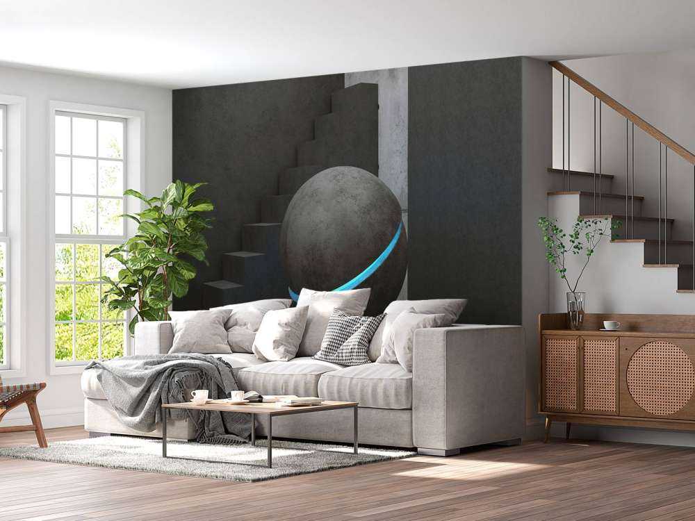 Escalier avec boule flottante 3D