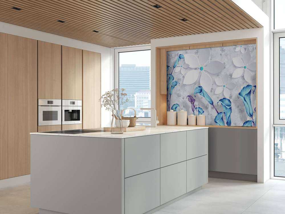 Fleurs bleues et blanches