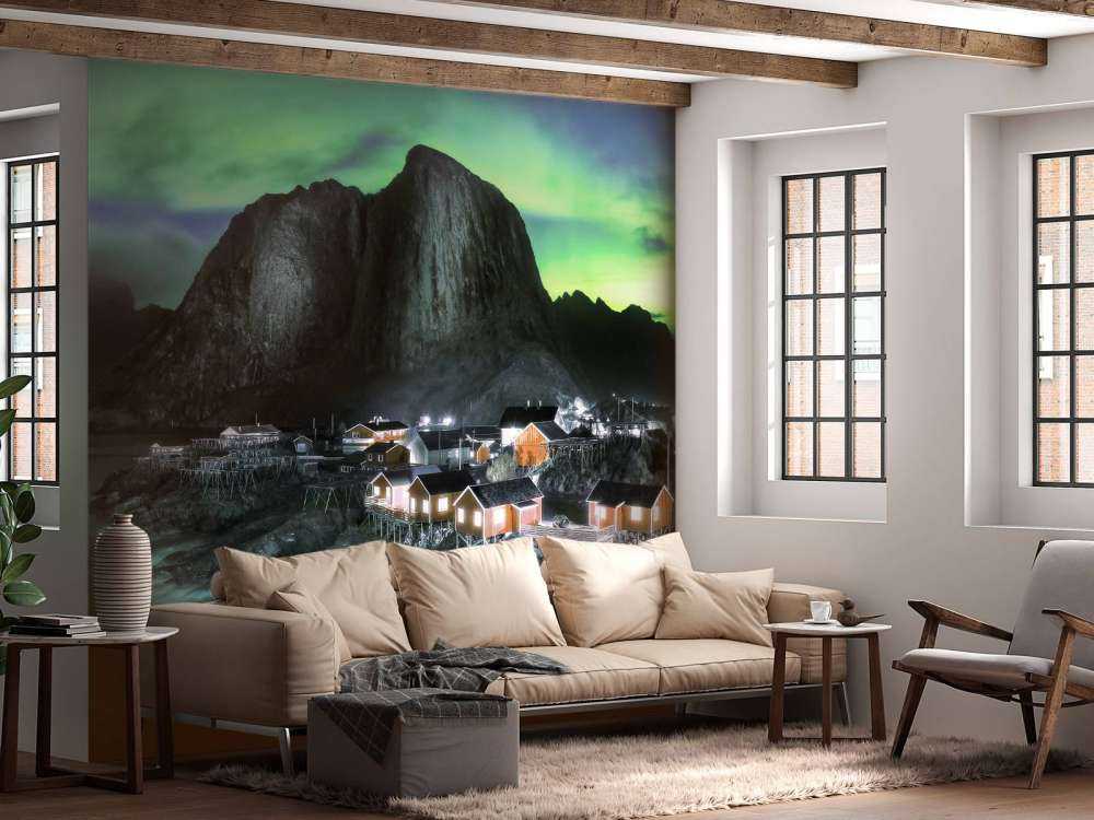 Aurores boréales au-dessus de Hamnøy