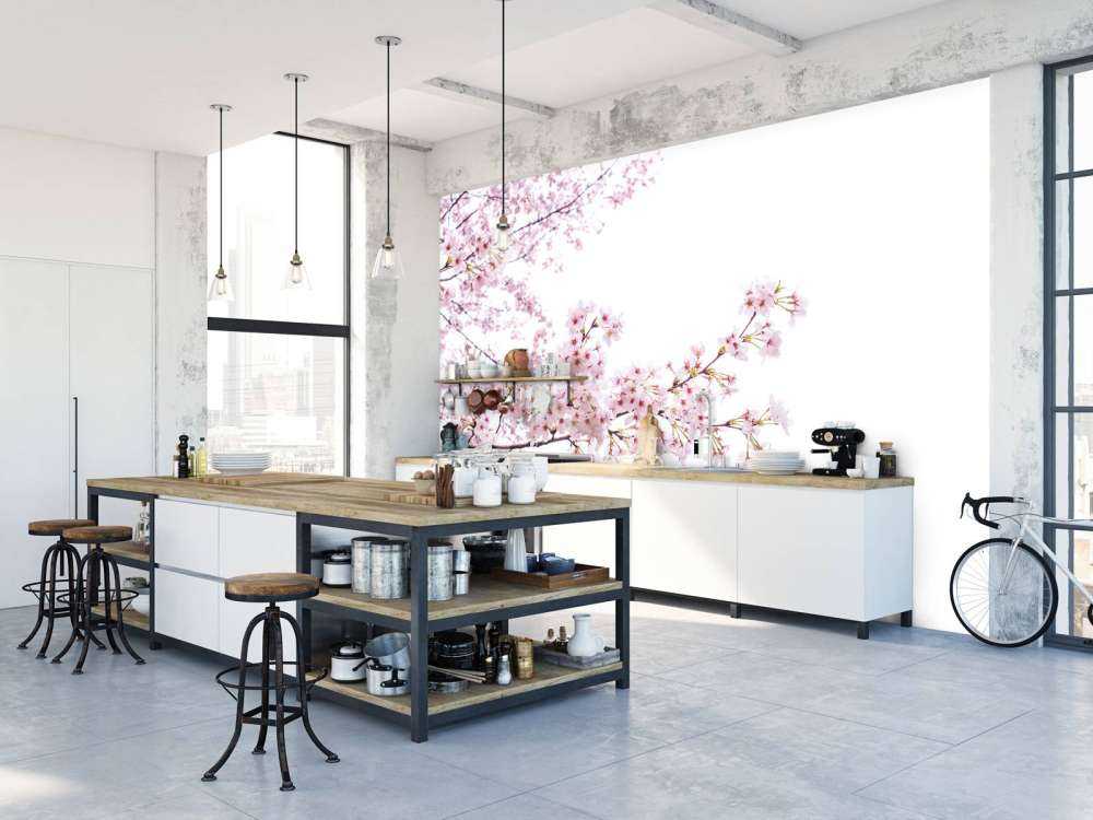 Branches de fleurs roses