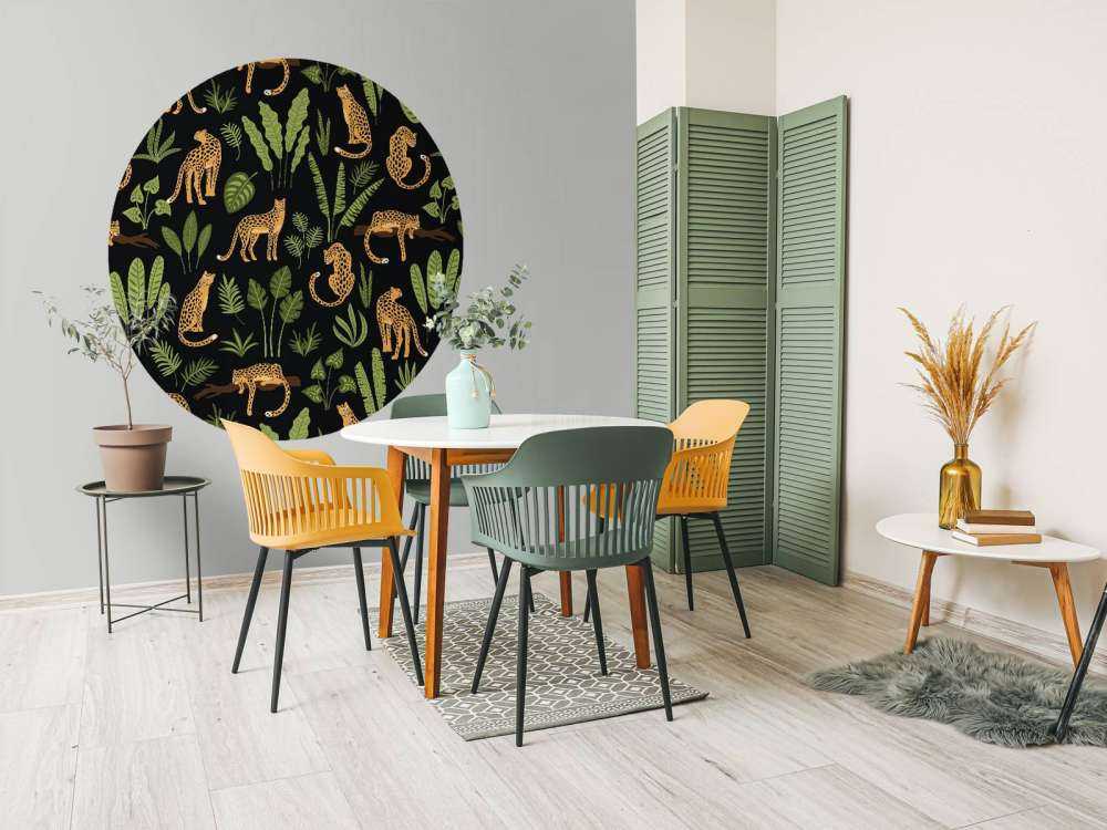 Motif léopard sur fond noir