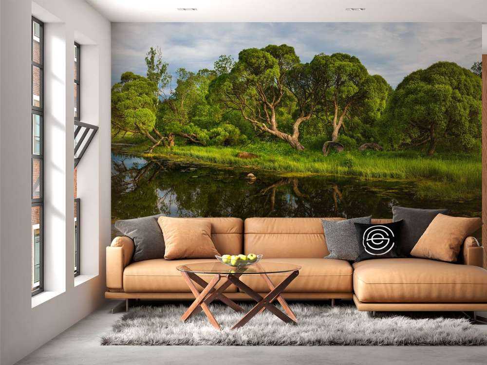 Arbres au bord d'un lac