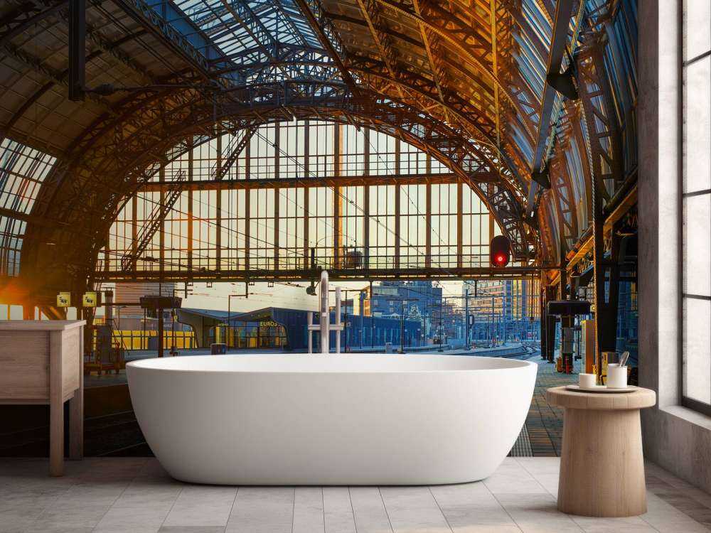 Lever du soleil à la gare