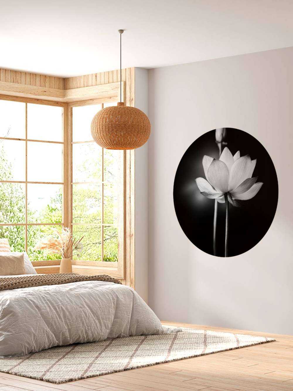 Fleurs de lotus en noir et blanc