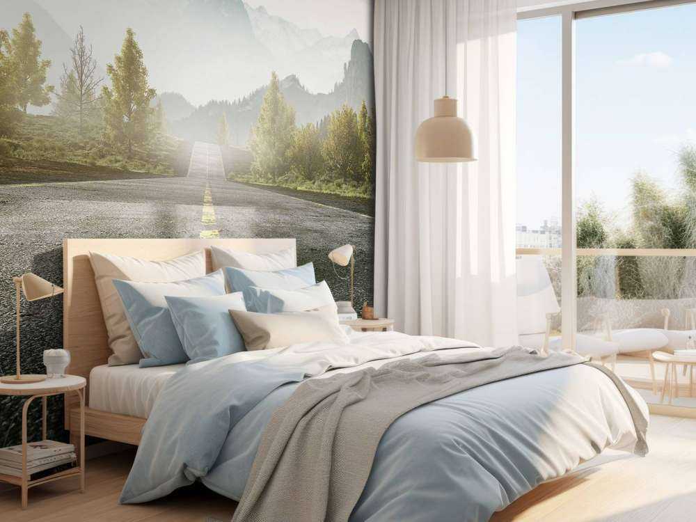 Route avec les montagnes