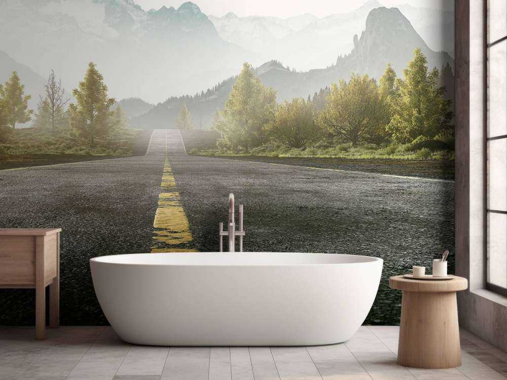 Route avec les montagnes