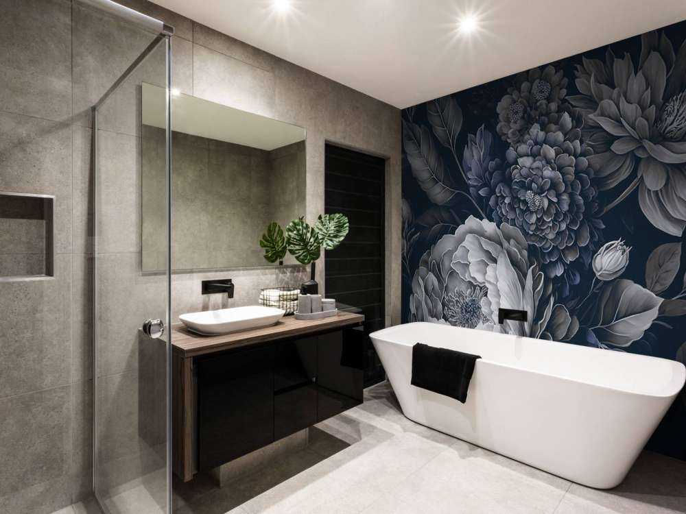 bleu baroque grand floral