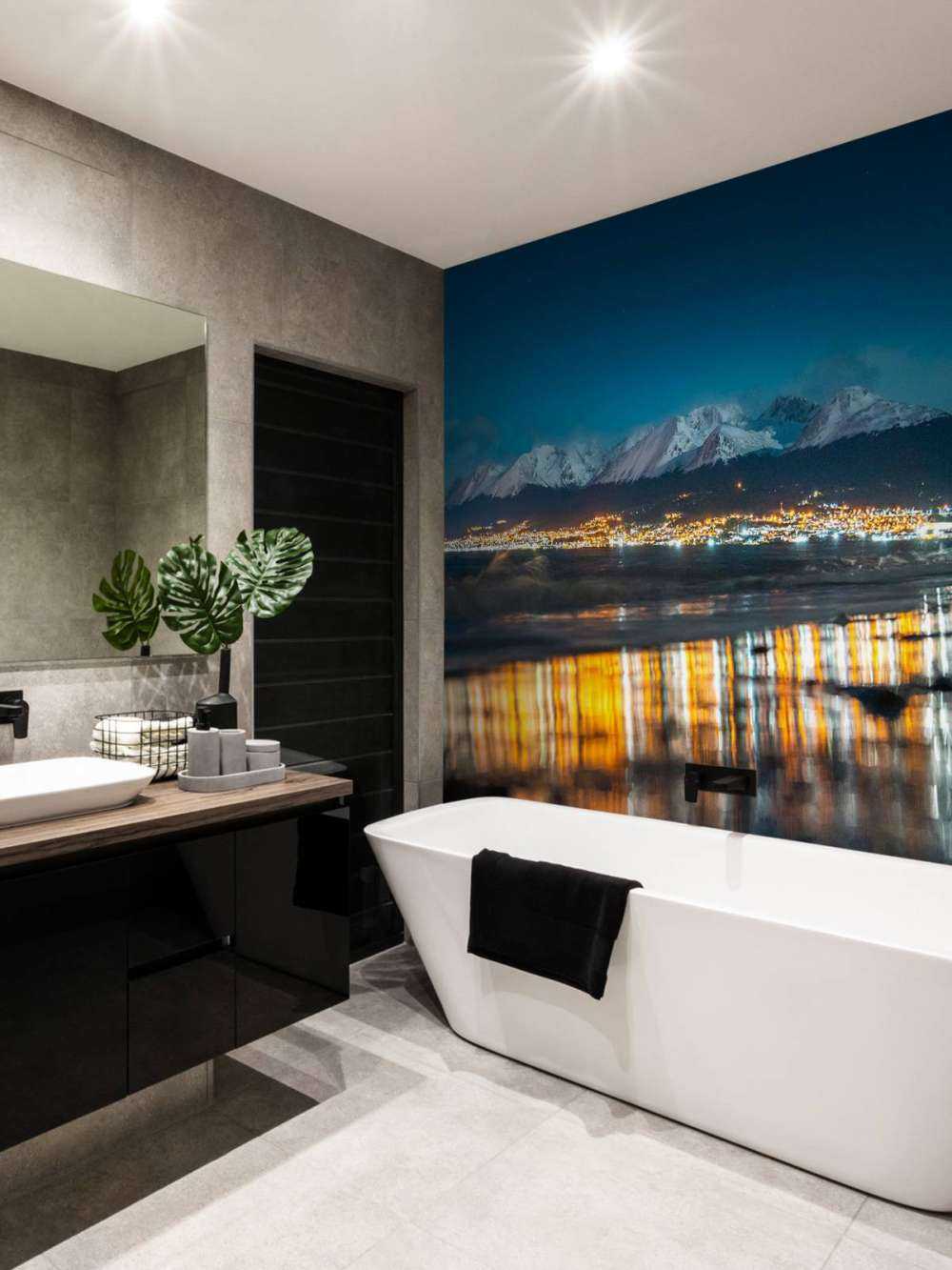 Lumière de nuit sur une côte enneigée