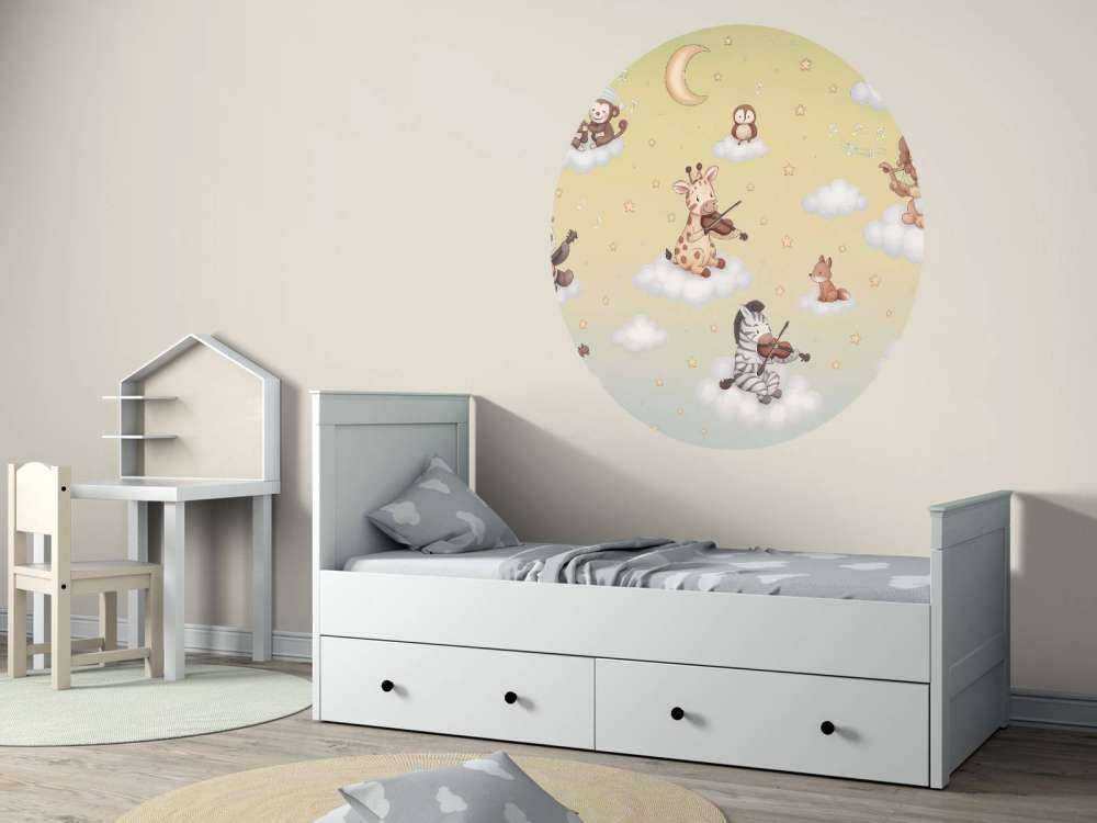 Concert d'oiseaux dans les nuages - jaune