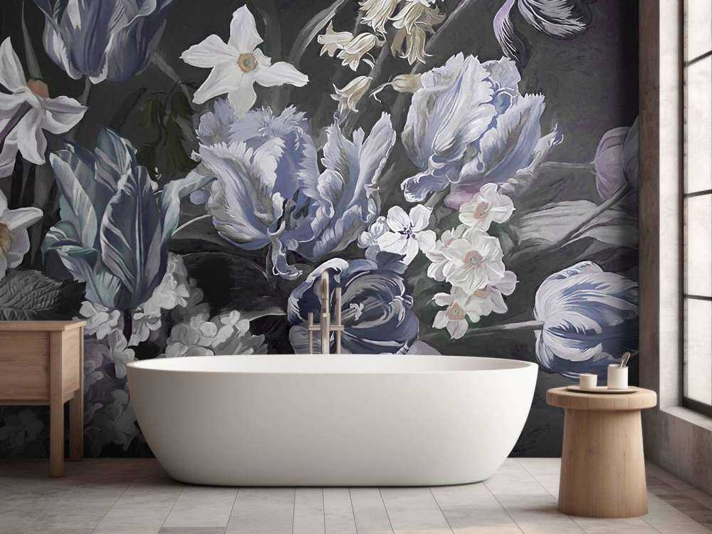 Bouquet avec des pions bleus