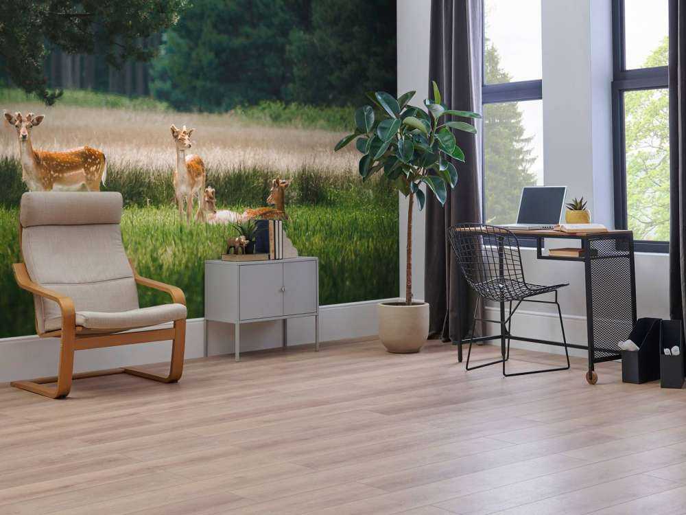 Vredige Weide avec des Chevreuils Sauvages