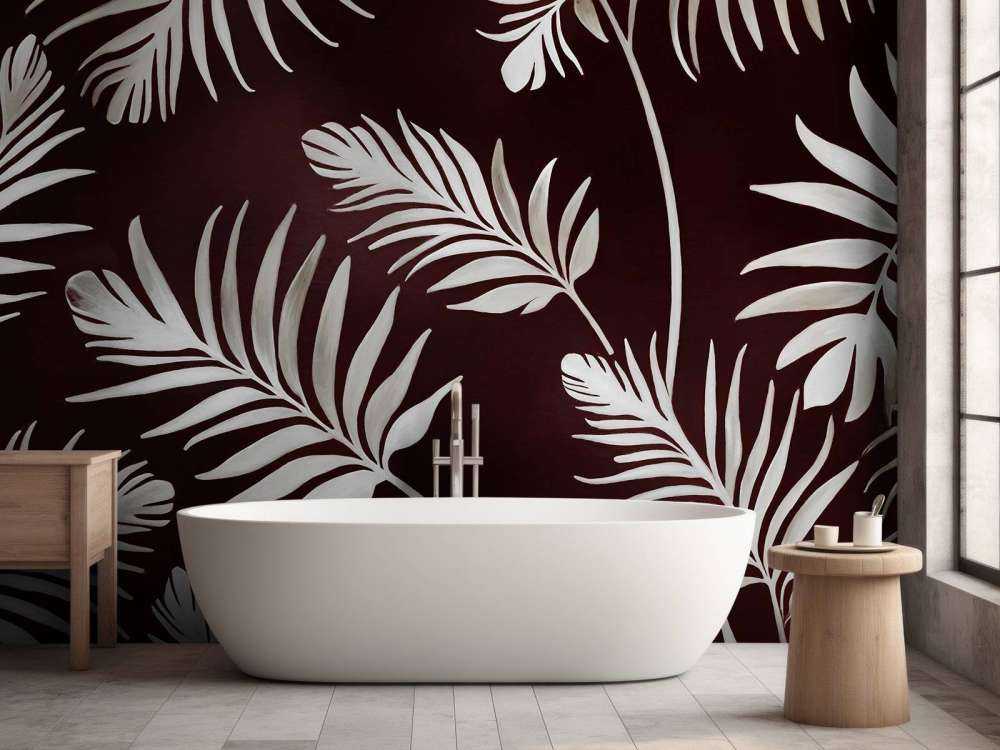 Feuilles dorées sur un bleu profond et sombre