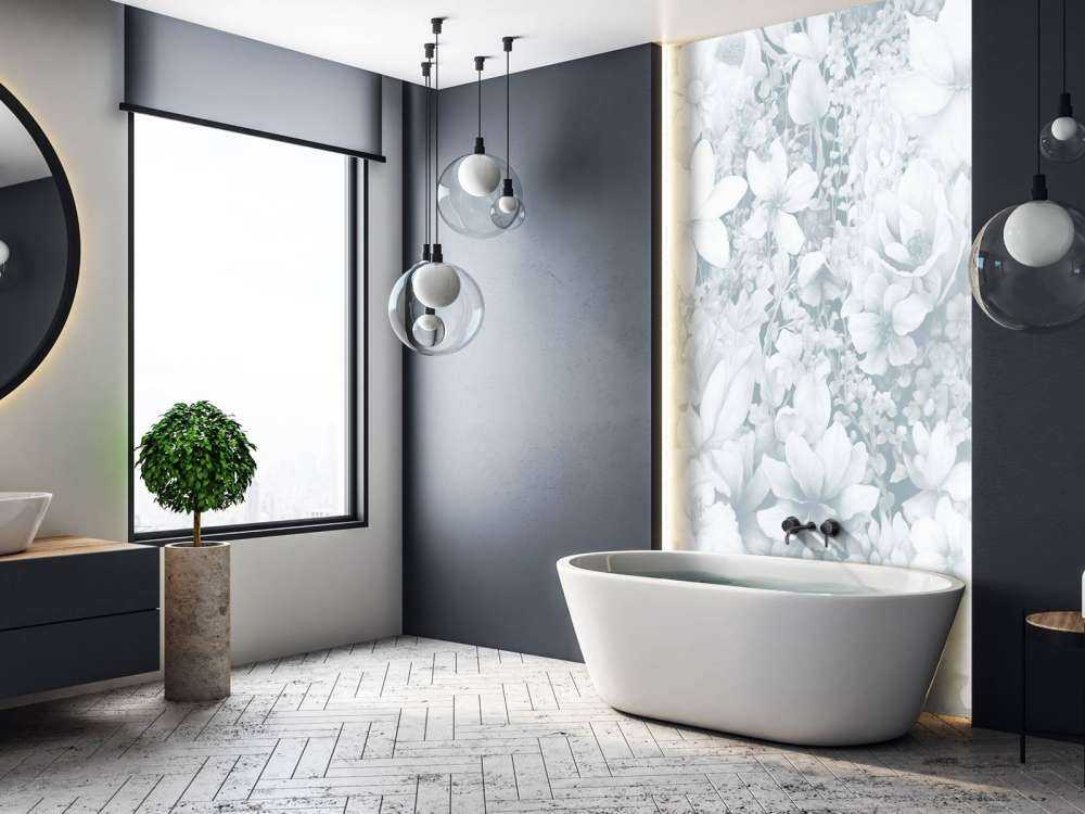 Festival de fleurs sans couture - bleu ciel