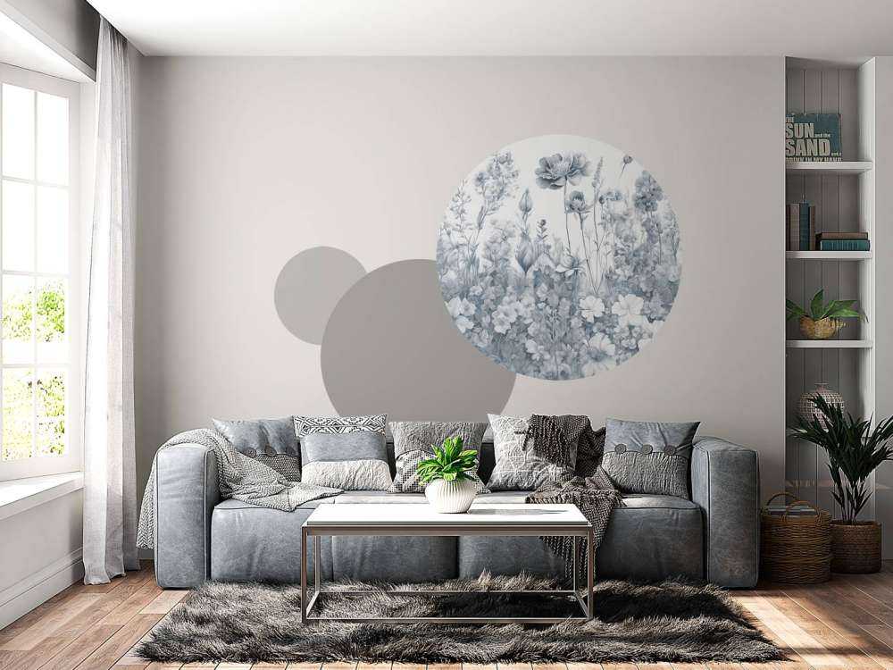 Fleurs de mon âme sans couture - bleu