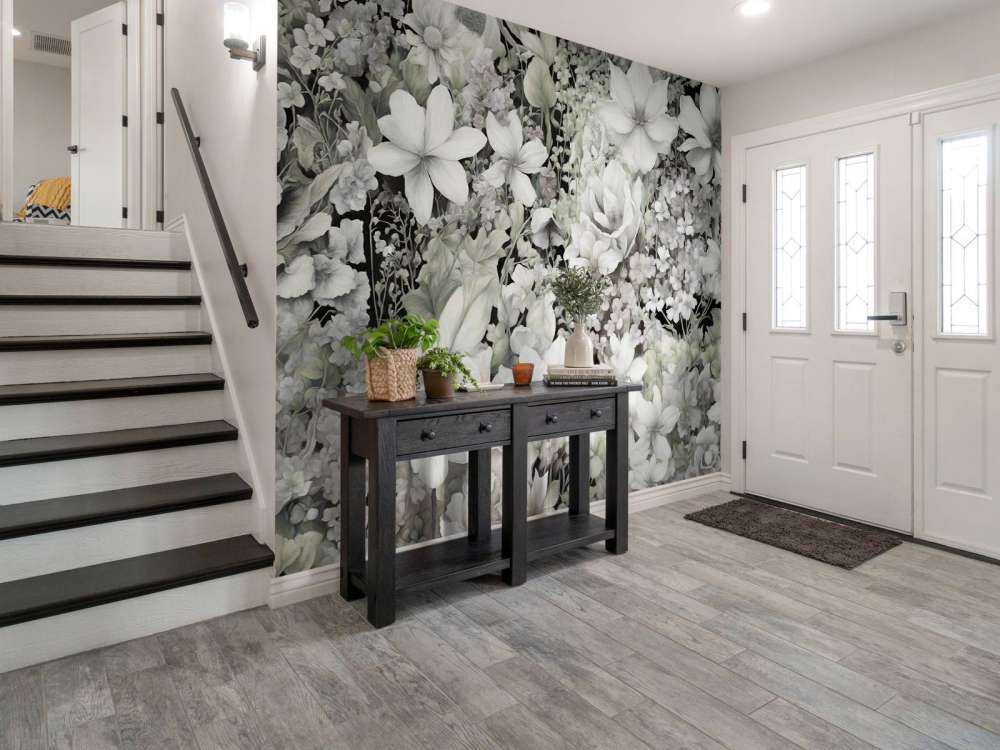 Festival des fleurs sans couture - marron clair