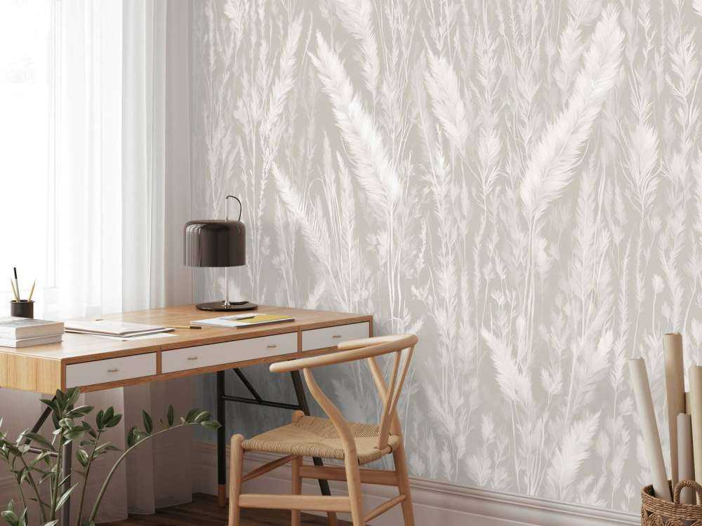 Mur de graminées - gris