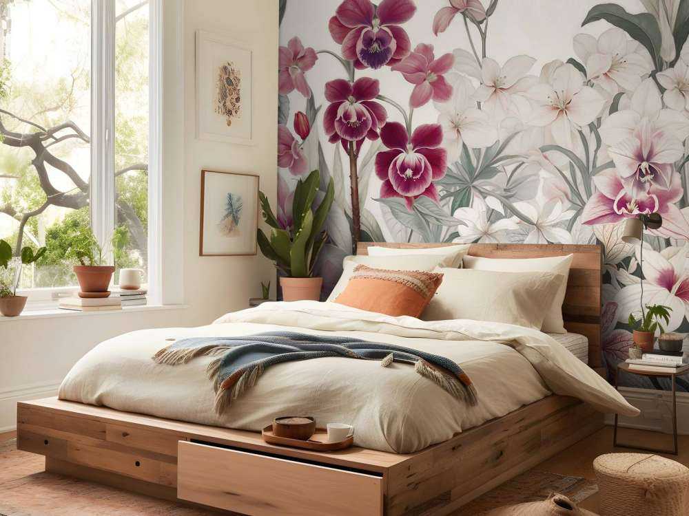 Fleurs exotiques aux douces teintes pastel