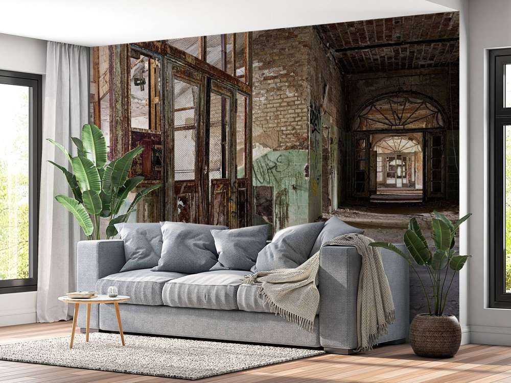 Cage d'escalier dans un bâtiment abandonné