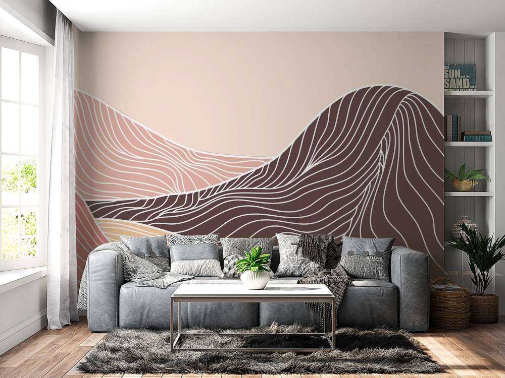 Montagnes colorées au crayon