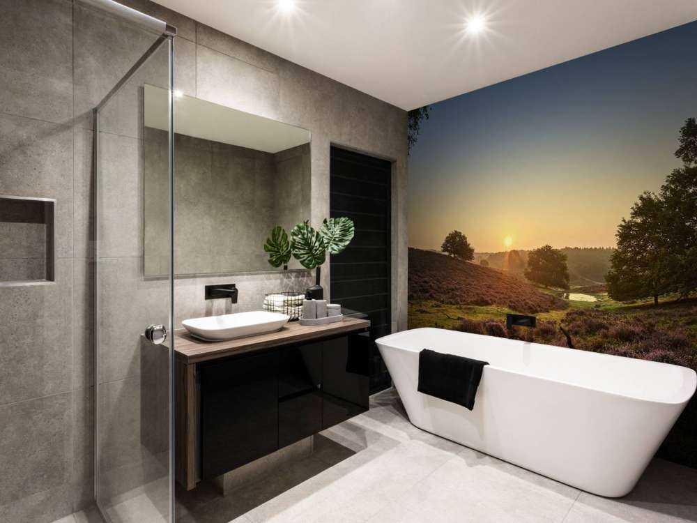 Flaque d'eau sur la lande