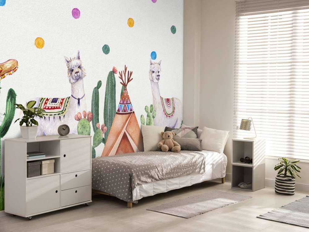 Des alpagas entre les cactus