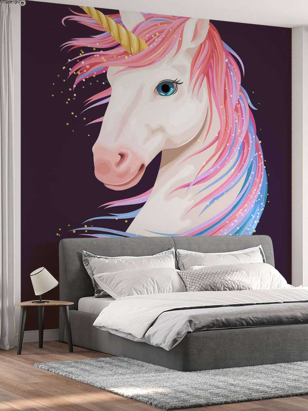 Licorne à la crinière colorée
